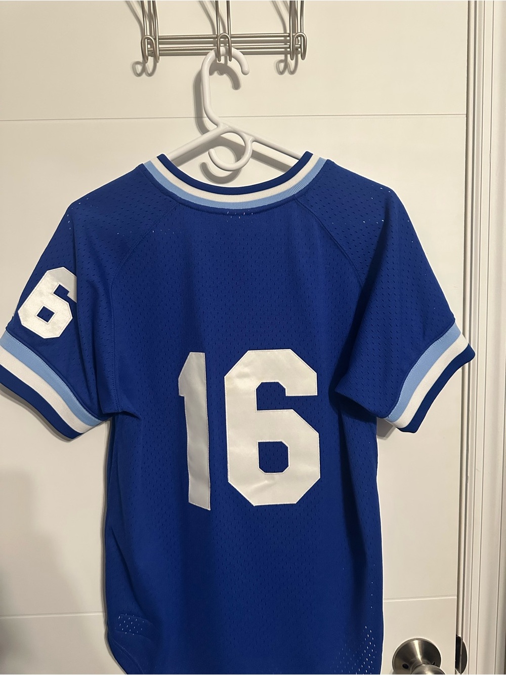 Mitchell & Ness Royal Blue and White Number 16 Mesh Jersey